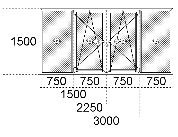 Стандартные окна ПВХ: размеры - высота и ширина Красногорск